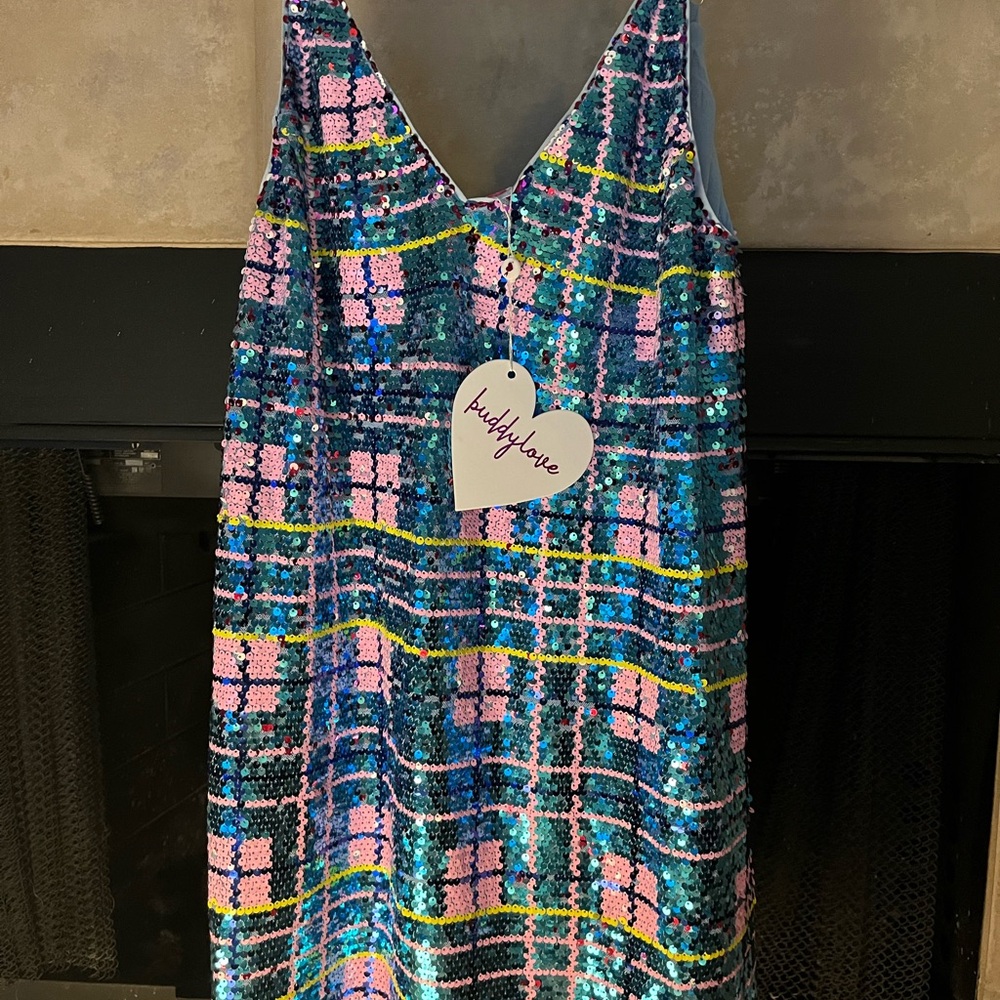 Buddy Love Cleo Sequin Party Dress Seaglass size large
